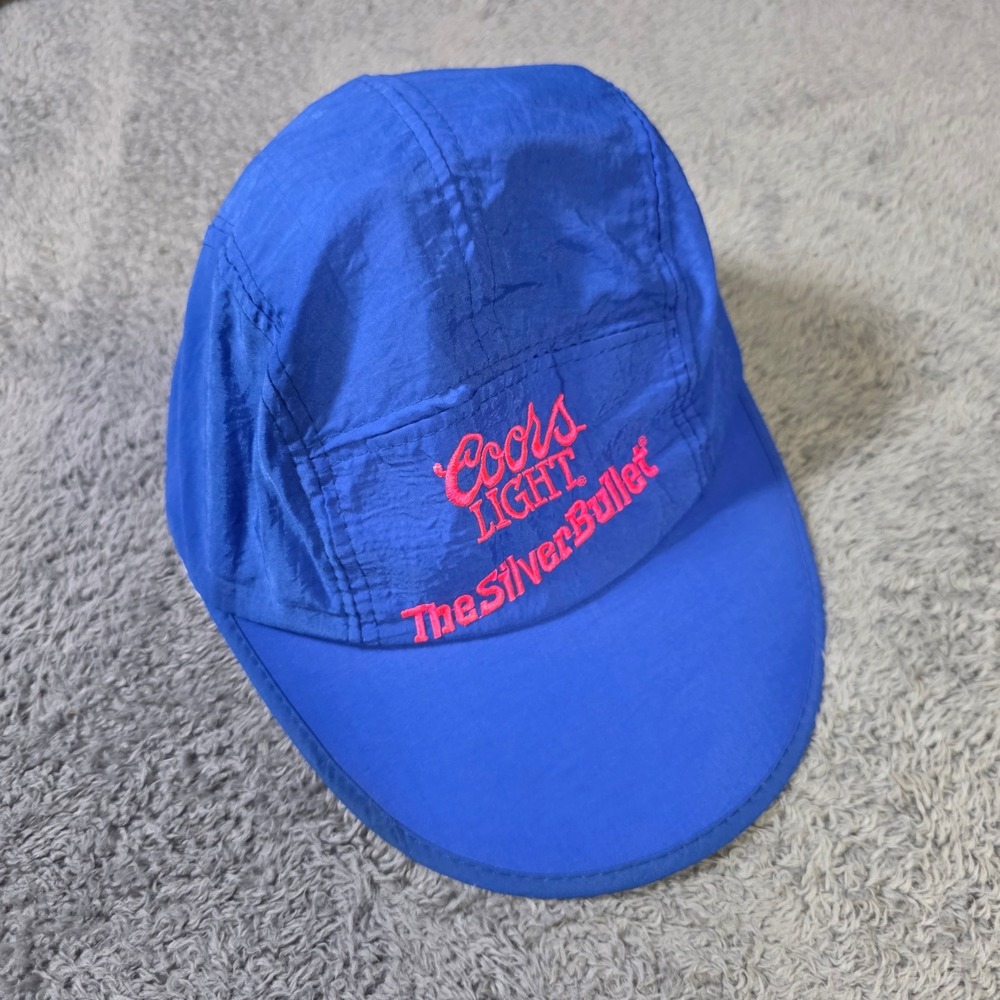 Coors Light Mens OSFA Nylon Painter Hat Blue Pink Silver Bullet Vintage Snapback